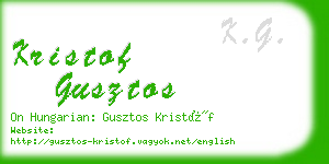 kristof gusztos business card